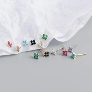 S925 Sterling Silver Four-leaf Flower Earrings