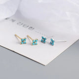 S925 Sterling Silver Four-leaf Flower Earrings