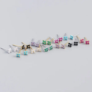 S925 Sterling Silver Four-leaf Flower Earrings