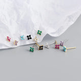 S925 Sterling Silver Four-leaf Flower Earrings