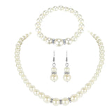 Pearl Jewelry Set Necklace Earrings Bracelets for Women's Party Wedding