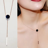 Stylish Titanium Steel Necklace with Austrian Crystal for Women