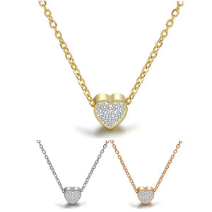 Crystal Austrian 3 Colors Love Necklace for Women