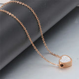 Crystal Austrian 3 Colors Love Necklace for Women