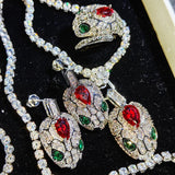 925 Silver Snake Jewelry Set with CZ Stones