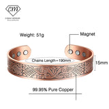 Magnetic Bracelet Bangle Red Copper Therapy