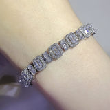 Rectangle Silver Bracelet Bangle for Women Jewelry