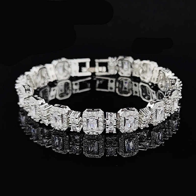 Rectangle Silver Bracelet Bangle for Women Jewelry
