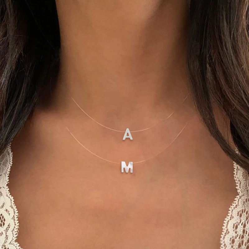 Initial Letter Pendant Necklace for Women: A-Z Alphabet Jewelry
