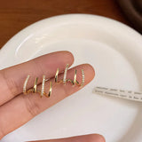 Triple Stud Earrings 925 Silver Needle for Women Party Jewelry