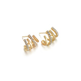 Triple Stud Earrings 925 Silver Needle for Women Party Jewelry