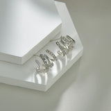 Triple Stud Earrings 925 Silver Needle for Women Party Jewelry
