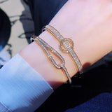 Romantic Rose Bracelet 14k Real Gold Plated Zircon Jewelry