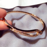 Romantic Rose Bracelet 14k Real Gold Plated Zircon Jewelry