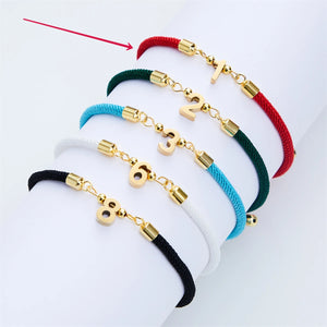 0-9 Number Bracelet Colorful Rope Charm Bracelet for Women Jewelry