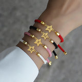 Colorful Adjustable Rope Charm Bracelet A-Z Letter Initial Women Gift