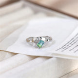 Irregular Melting Love Water Drop Shape Pearl Open Ring Zircon Metal Set Jewelry