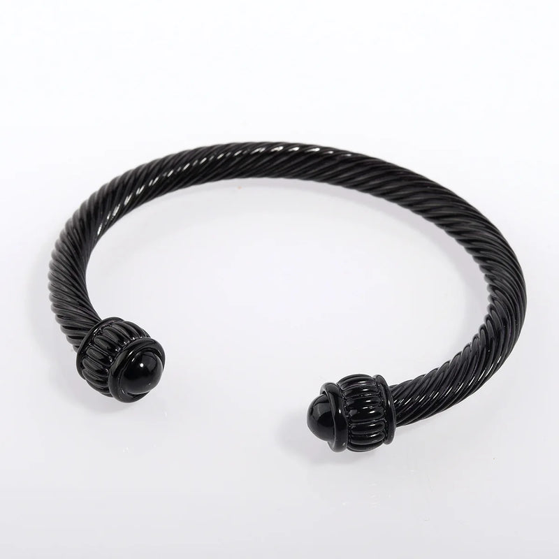 Titanium Steel Bracelet Twisted Steel Wire Charm Bracelet Women