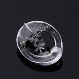 Vintage Oval Pearl Brooch Scarf Buckle for Women Party