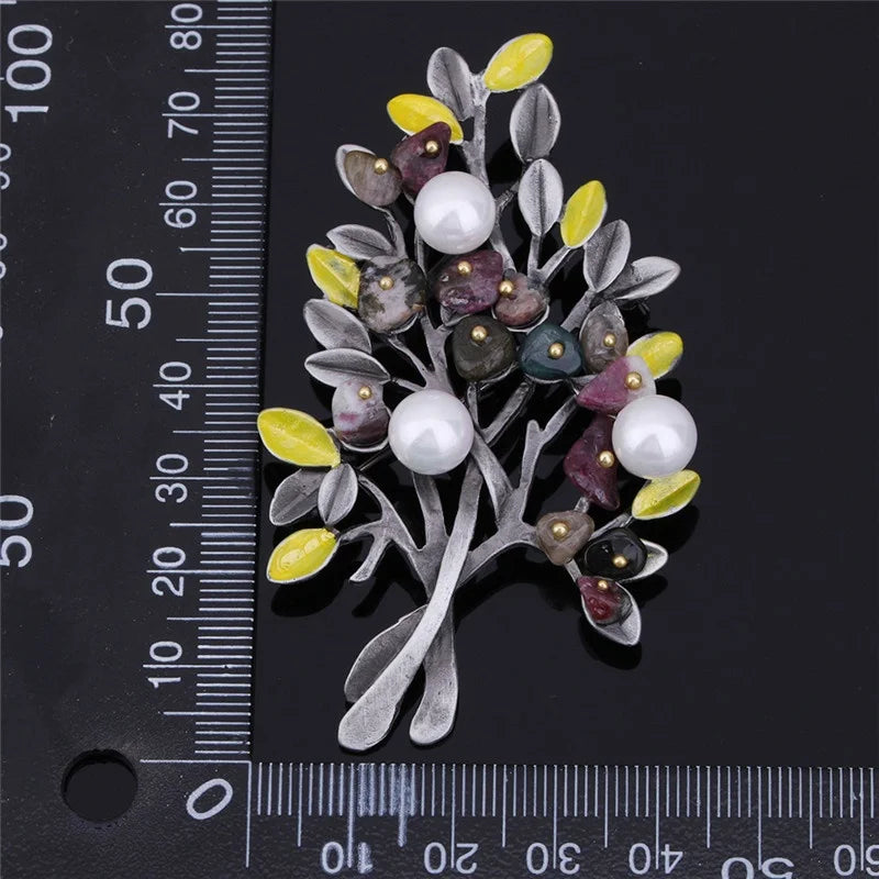 Vintage Christmas Tree Brooch Dress Accessories for Party
