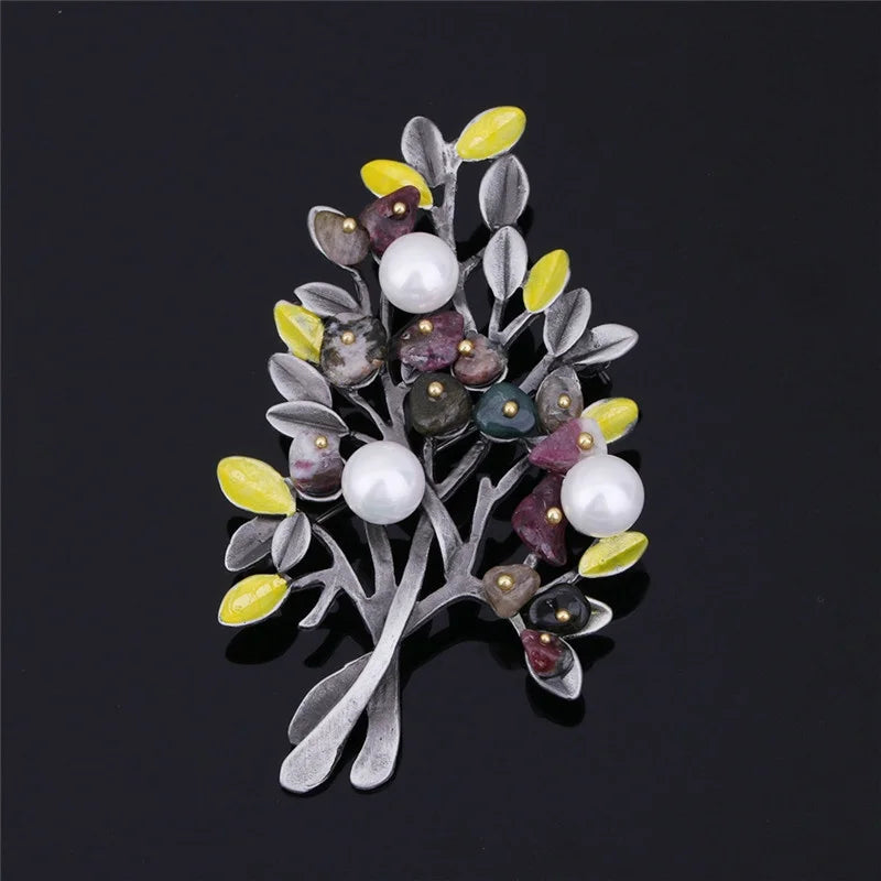 Vintage Christmas Tree Brooch Dress Accessories for Party