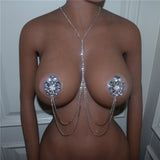 Heart Nipple Chain Rhinestone Pendant Jewelry for Women