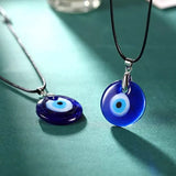 Women Glass Evil Eye Pendant Charms Necklace