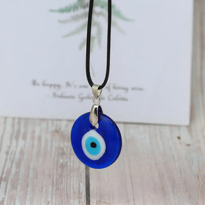 Women Glass Evil Eye Pendant Charms Necklace