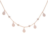 925 Silver Tear Water Drop Cz Stone Choker Necklace