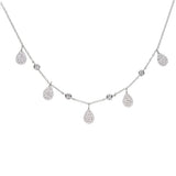 925 Silver Micro Pave Water Drop CZ Choker Necklace