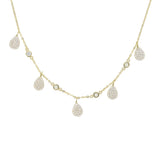 925 Silver Micro Pave Water Drop CZ Choker Necklace