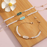 Women Pearl Shell Adjustable Bracelet Dubai Arabian Zircon Jewelry