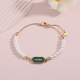 Women Pearl Shell Adjustable Bracelet Dubai Arabian Zircon Jewelry