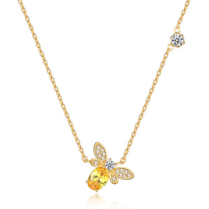 Austrian Crystal Bee Pendant Necklace for Moms