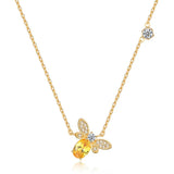 Austrian Crystal Bee Pendant Necklace for Moms