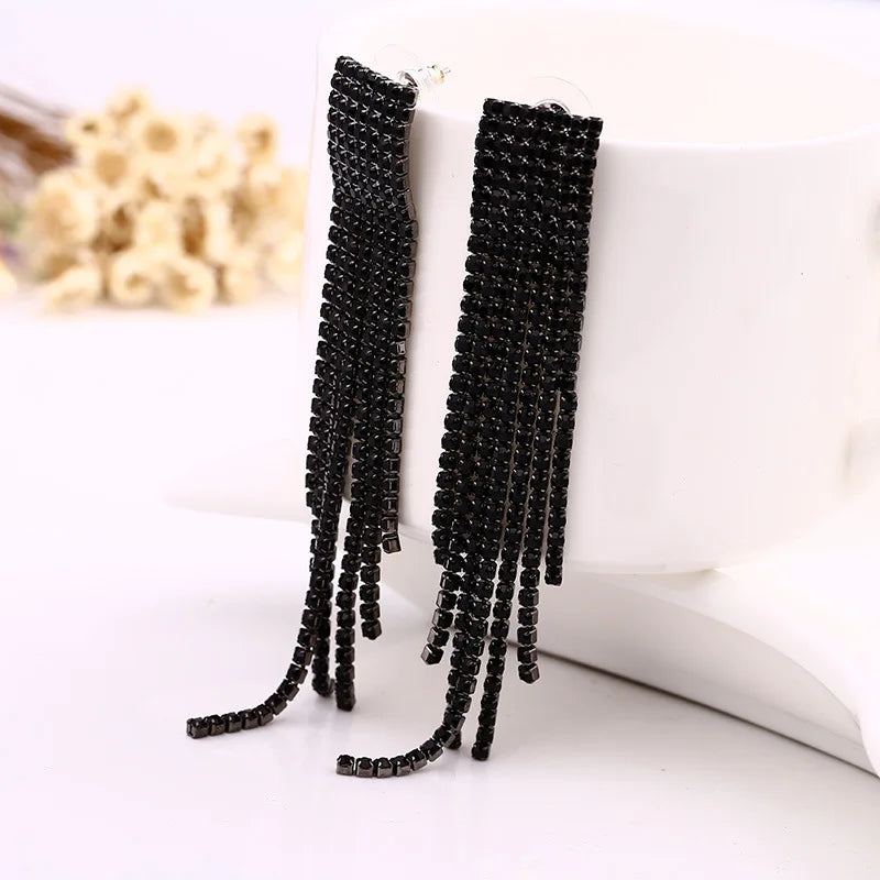 Crystal Tassel Earrings Austrian Jewelry Hypoallergenic