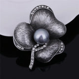 Vintage Flower & Pearl Brooch Scarf Buckle for Women Party