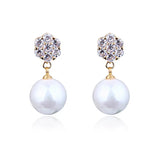925 Silver Stud Earrings with Pearl Long Earrings for Women