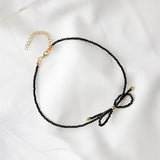 Bow Beaded Collar Necklace Crystal Austrian Fit Women