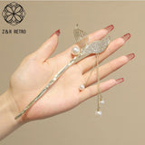 Fish Tail Tassel Hairpin Goth Accessories Clip Headdress for Women