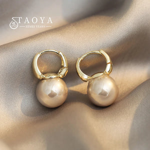 Romantic Champagne Pearl Pendant Earrings for Women's Party