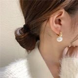 Romantic Champagne Pearl Pendant Earrings for Women's Party