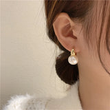 Romantic Champagne Pearl Pendant Earrings for Women's Party