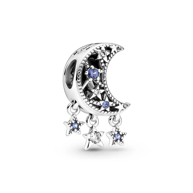 Galaxy S925 Sterling Silver Astronaut Star Charm Beads DIY Fit Pando Bracelet