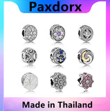 S925 Sterling Silver Family Dad Mom Charm Flower Beads
