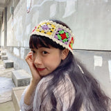 Colorful Flower Knitted Headband Girls Hair Ornament