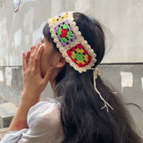 Colorful Flower Knitted Headband Girls Hair Ornament