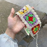 Colorful Flower Knitted Headband Girls Hair Ornament