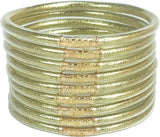 Glitter Jelly Silicone Bracelets Set, 9Pcs Buddhist Bracelets