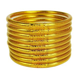Glitter Jelly Silicone Bracelets Set, 9Pcs Buddhist Bracelets